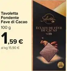Carrefour Market Tavoletta Fondente Fave di Cacao offerta