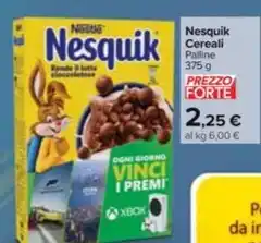 Carrefour Market Nesquik Cereali Palline 375 g offerta
