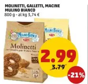 PENNY MOLINETTI, GALLETTI, MACINE MULINO BIANCO offerta