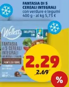 PENNY FANTASIA DI 5 CEREALI INTEGRALI con verdure e legumi 400 g offerta