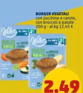 PENNY BURGER VEGETALI con zucchine e carote, con broccoli e patate 200 g offerta