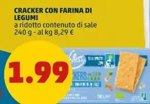PENNY CRACKER CON FARINA DI LEGUMI a ridotto contenuto di sale 240 g offerta
