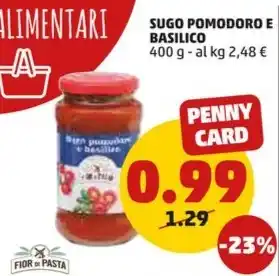 PENNY SUGO POMODORO E BASILICO 400 g offerta