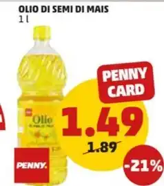 PENNY OLIO DI SEMI DI MAIS 1 l offerta