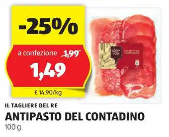 ALDI IL TAGLIERE DEL RE ANTIPASTO DEL CONTADINO 100 g offerta