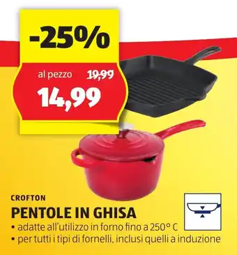 ALDI CROFTON PENTOLE IN GHISA offerta