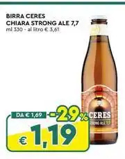 IperFamila BIRRA CERES CHIARA STRONG ALE 7,7 ml 330 offerta