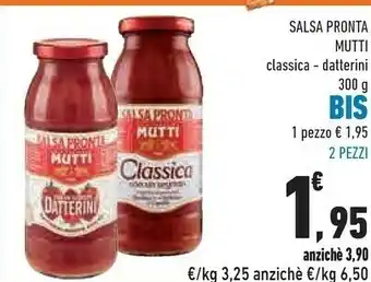 Conad City Mutti Salsa Pronta Decisa 300 G(ml) offerta