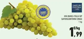 Conad City Conad Sapori Dintorni Uva Bianca Italia 1000 G offerta