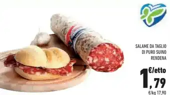 Conad City Rendena Salame Da Taglio Di Puro Suini offerta