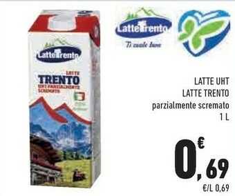 Conad City Latte trento Latte Parzialmente Scremato UHT 1000 G(ml) offerta