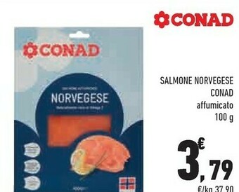 Conad City Conad - Salmone Norvegese Affumicato 100 G(ml) offerta
