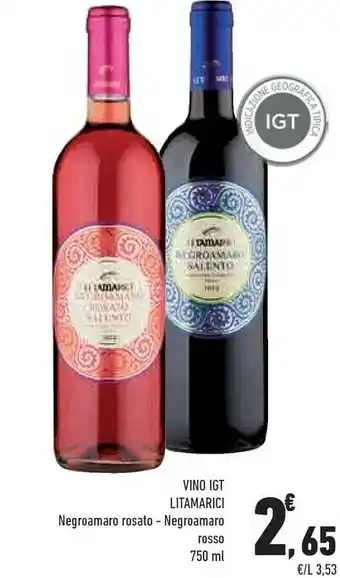Conad City Li tamarici Vino Negroamaro Rosato 750 Ml offerta