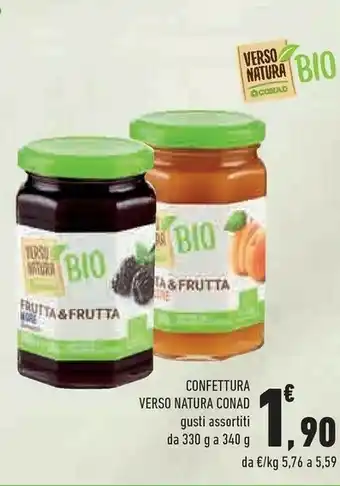 Conad City Conad Verso Natura Bio Confettura 330 G offerta