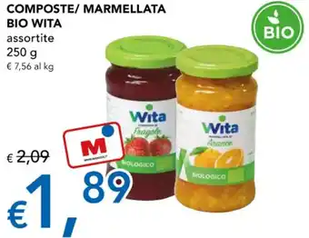 Migross Superstore COMPOSTE/MARMELLATA BIO WITA assortite 250 g offerta