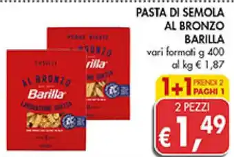 Coal PASTA DI SEMOLA AL BRONZO BARILLA vari formati g 400 offerta