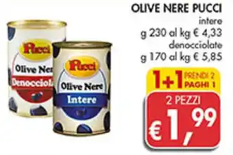 Coal OLIVE NERE PUCCI intere g 230 denocciolate g 170 offerta