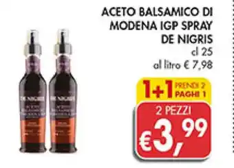 Coal ACETO BALSAMICO DI MODENA IGP SPRAY DE NIGRIS cl 25 offerta