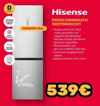 Hisense FRIGO COMBINATO RB390N4CCD1