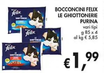 Coal BOCCONCINI FELIX LE GHIOTTONERIE PURINA vari tipi g 85 x 4 offerta