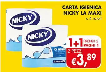 Coal CARTA IGIENICA NICKY LA MAXI x 4 rotoli offerta