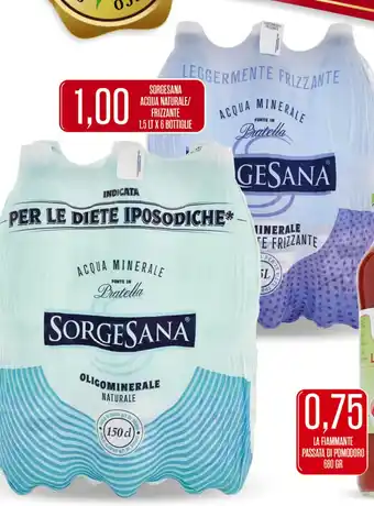 SORGESANA ACQUA NATURALE/ FRIZZANTE 1.5 LT X 6 BOTTIGLIE