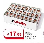 Centro Cash Nutella FERRERO 15 Gr X 120 Pz offerta