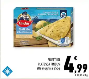 Conad FILETTI DI PLATESSA FINDUS alla mugnaia 250g offerta