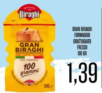 Supermercati Pasquale Prisco GRAN BIRAGHI FORMAGGIO GRATTUGIATO FRESCO 100 GR offerta