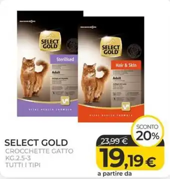 Arcaplanet SELECT GOLD CROCCHETTE GATTO KG.2.5-3 TUTTI I TIPI offerta