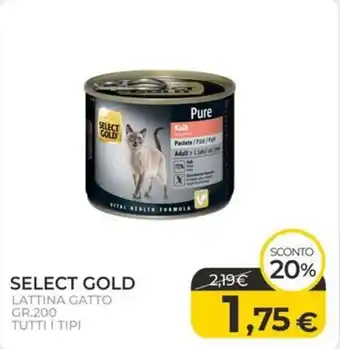 Arcaplanet SELECT GOLD LATTINA GATTO GR.200 TUTTI I TIPI offerta