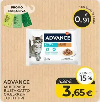 Arcaplanet ADVANCE MULTIPACK BUSTA GATTO GR.85XPZ.4 TUTTI I TIPI offerta