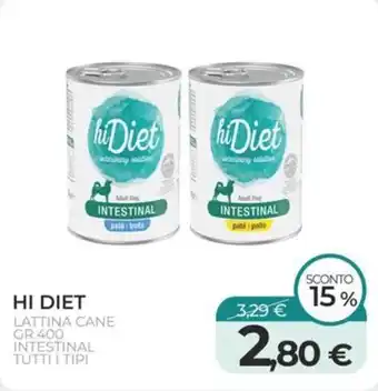 Arcaplanet HI DIET LATTINA CANE GR.400 INTESTINAL TUTTI I TIPI offerta