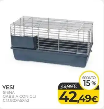 Arcaplanet YES! SIENA GABBIA CONIGLI CM.80X45X42 offerta