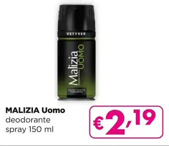 La Saponeria MALIZIA Uomo deodorante spray 150 ml offerta