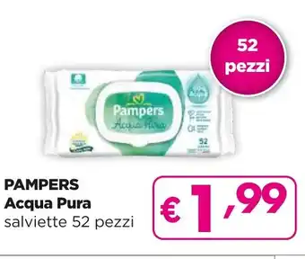 La Saponeria PAMPERS Acqua Pura salviette 52 pezzi offerta