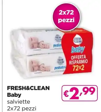 La Saponeria FRESH&CLEAN Baby salviette 2x72 pezzi offerta