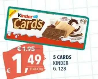 A&O Kinder 5 Cards 128g offerta