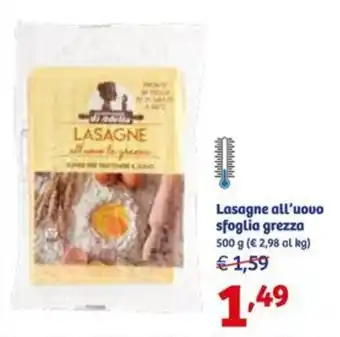 Lasagne all'uovo sfoglia grezza 500 g