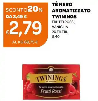 Ekom TE NERO AROMATIZZATO TWININGS FRUTTI ROSSI, VANIGLIA 20 FILTRI, G 40 offerta