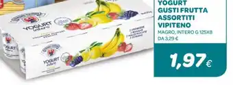 Ekom YOGURT GUSTI FRUTTA ASSORTITI VIPITENO MAGRO, INTERO G 125X8 offerta