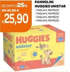 PANNOLINI HUGGIES UNISTAR - TAGLIA 3, 156 PEZZI