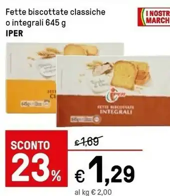 Iper La Grande Fette biscottate offerta