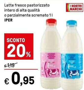Iper La Grande Latte parzialmente scremato offerta