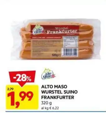 DPiù ALTO MASO WURSTEL SUINO FRANKFURTER offerta