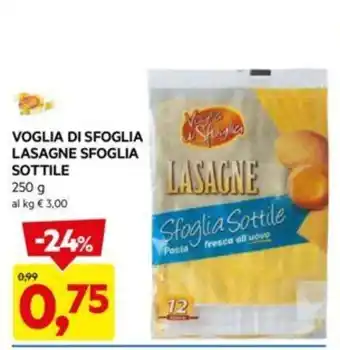 VOGLIA DI SFOGLIA LASAGNE SFOGLIA SOTTILE 250 g