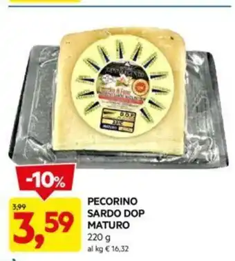 DPiù PECORINO SARDO DOP MATURO 220 g offerta
