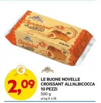 DPiù LE BUONE NOVELLE CROISSANT ALL'ALBICOCCA 10 PEZZI 500 g offerta