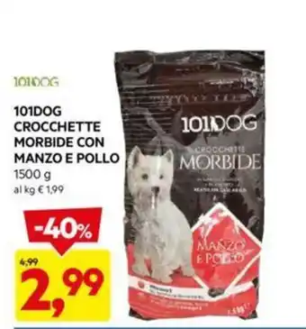 DPiù 101DOG CROCCHETTE MORBIDE CON MANZO E POLLO 1500 g offerta