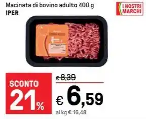 Iper La Grande Macinata di bovino adulto 400 g IPER offerta